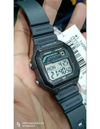 reloj deportivo hombre Casio WS-1600H-8AV 10 años batería 100m WR Hora Mundial