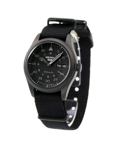 Seiko 5 Sports SBSA167 Stealth Black  MADE IN JAPAN JDM 39,4mm 100M WR ENGLISH-KANJI correa de tela JDM (