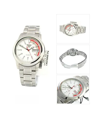 reloj automático hombre Seiko 5 SNKK25K1 37mm 30m WR correa de acero