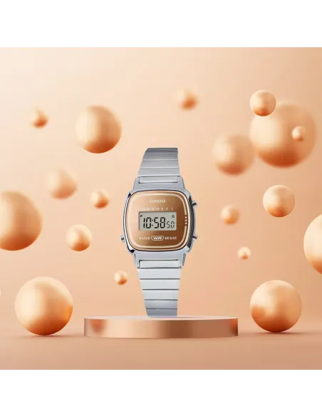 Reloj Retro Mujer CASIO LA670WES-4A digital correa de acero