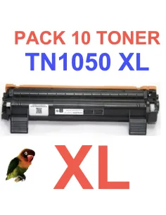 10 Toner Compatibles Brother TN1050 XL TN1050XL (Alta Capacidad Jumbo) Cartucho de Toner TN-1050  (doble capacidad)