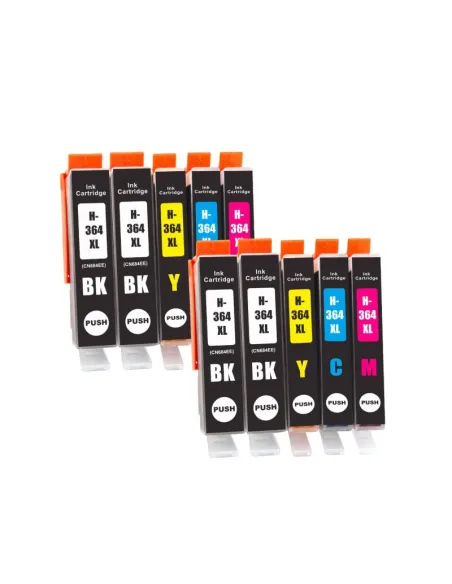 Pack 10 tintas compatibles para HP 364XL (ALTA CAPACIDAD)