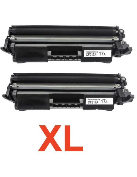 2 toner Compatibles HP CF217A XL / 17A XL Cartucho de Toner Alta Capacidad / Jumbo HP 17A