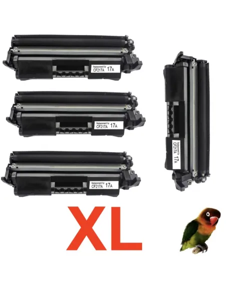 4 toner Compatibles HP CF217A XL / 17A XL Cartucho de Toner Alta Capacidad / Jumbo HP 17A