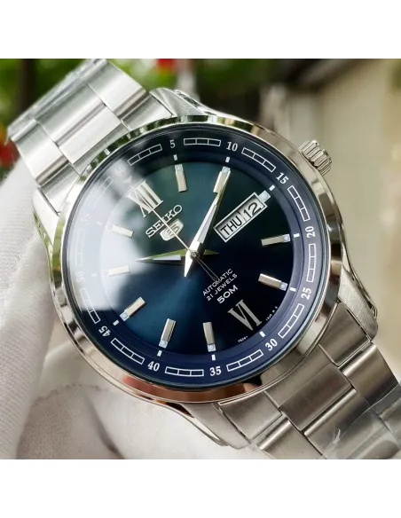 reloj automático hombre Seiko 5 SNKP17K1 42mm 50m WR correa de acero