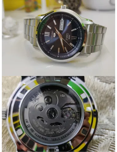 reloj automático hombre Seiko 5 SNKP17K1 42mm 50m WR correa de acero