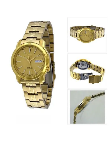 reloj automático unisex Seiko 5 SNKL86K1 38mm 30m WR correa de acero