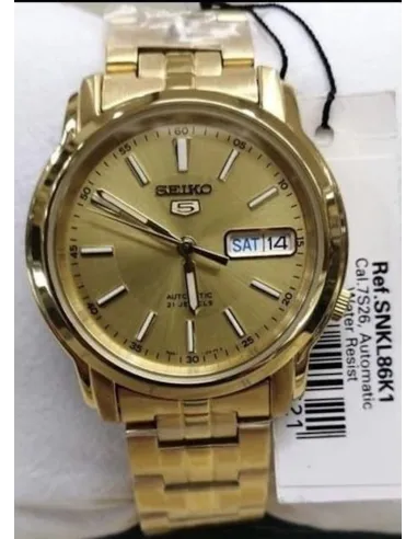 reloj automático unisex Seiko 5 SNKL86K1 38mm 30m WR correa de acero