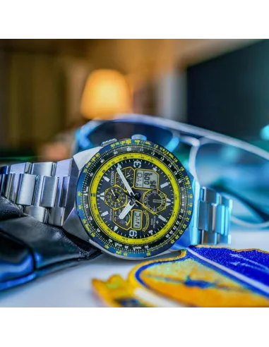 Citizen Promaster SkyHawk Blue Angels GMT JY8125-54L 46MM cristal de zafiro 200m WR