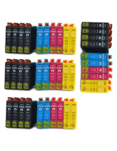 T1631/2/3/3 EPSON Pack 40 Cartuchos compatibles Epson T1631 - T1632 - T1633 - T1634 16XL