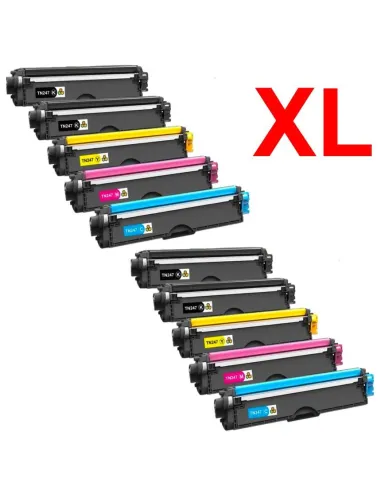 Pack 10 toner para Brother TN-247 / TN-243 DCP-L3510 DCP-L3550 HL-L3210 con chip