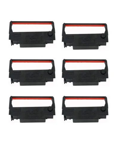6 Cintas de tinta Compatibles para Epson ERC38 / ERC34 / ERC30 Negra / Roja Cinta Matricial C43S015376 ERC-38, ERC-34, ERC-30