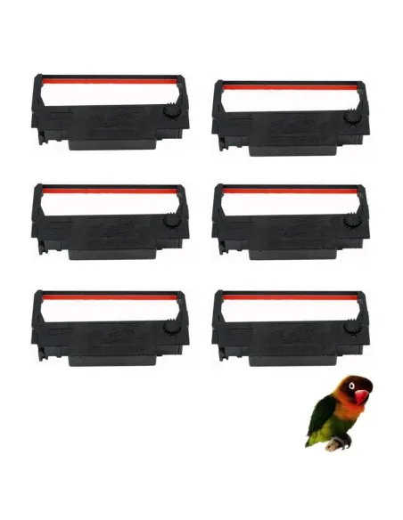 6 Cintas de tinta Compatibles para Epson ERC38 / ERC34 / ERC30 Negra / Roja Cinta Matricial C43S015376 ERC-38, ERC-34, ERC-30