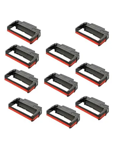 10 Cintas de tinta Compatibles para Epson ERC38 / ERC34 / ERC30 Negra / Roja Cinta Matricial C43S015376 ERC-38, ERC-34, ERC-30