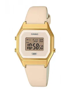 reloj mujer vintage clásico digital Casio LA680WEGL-4 alarma luz led correa de cuero