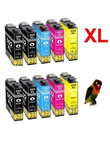 10 TINTAS compatibles para Epson 502XL 502 XP-5100 XP-5105 XP-5115 WF-2800 WF-2860 WF-2865