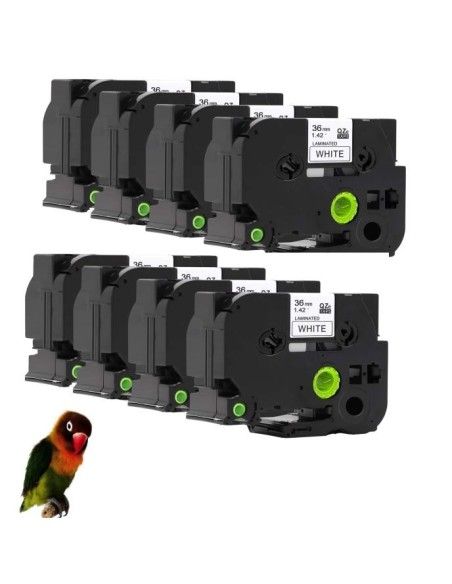 10 cintas Compatible para Brother TZe261 / TZ261 Cinta Laminada de Etiquetas