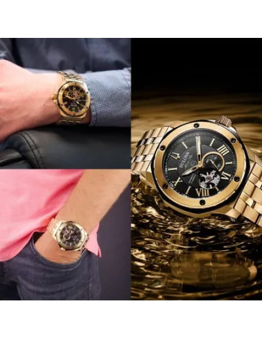 reloj automático hombre Bulova Marine Star 98A273 45mm dial negro 200m WR