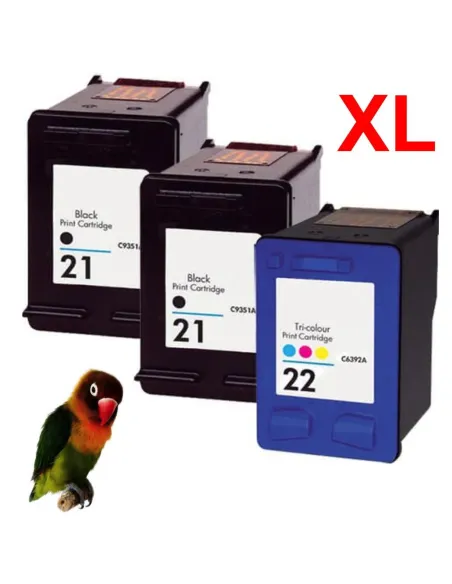 3 tintas comp. 2 HP 21XL + HP 22XL