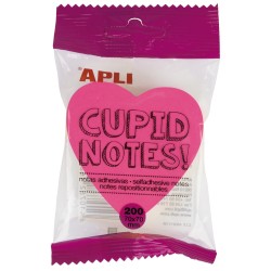Apli Notas Adhesivas Corazon 70x70mm - Bloc 200 Hojas - 4 Colores Surtidos - Fluorescentes 2
