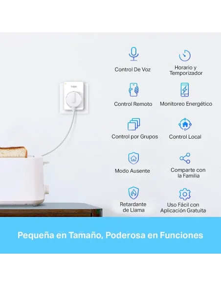 TP-Link Tapo P110 Mini Enchufe Inteligente Wi-Fi - Temporizador - Control por Voz - Programable