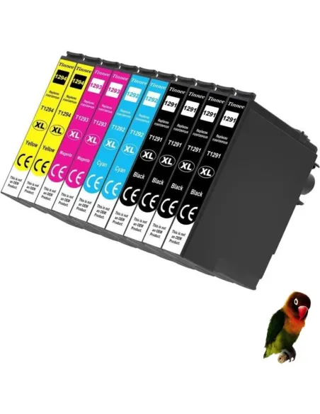 10 tintas T1291-2-3-4 EPSON WF3540-DTWF WF3010DW WF3520DWF WF3530 WF7525 WF7015 WF7515