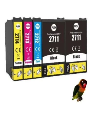 T2711/2/3/4 PACK 5 tintas compatibles Epson WF-3620 / WF-3640 / WF-7110 / WF-7620 / WF-7640