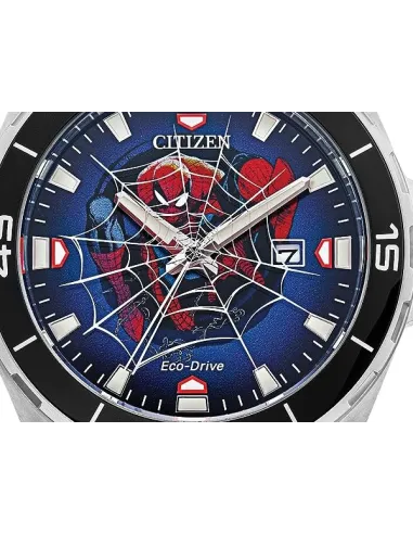 reloj hombre Citizen Eco-Drive Spiderman Marvel BM7610-52W 44mm 100m WR correa de acero movimiento