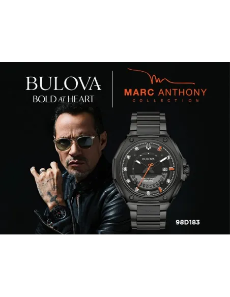 Bulova Precisionist 98D183 Marc Anthony Series X 48.5mm Cristal de zafiro curvo