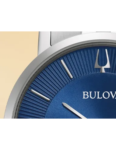 Reloj automático hombre Bulova Clipper 96A247 42mm dial azul correa de acero 30m WR