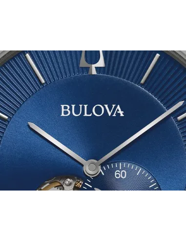 Reloj automático hombre Bulova Clipper 96A247 42mm dial azul correa de acero 30m WR