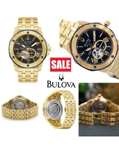 reloj automático hombre Bulova Marine Star 98A273 45mm dial negro 200m WR