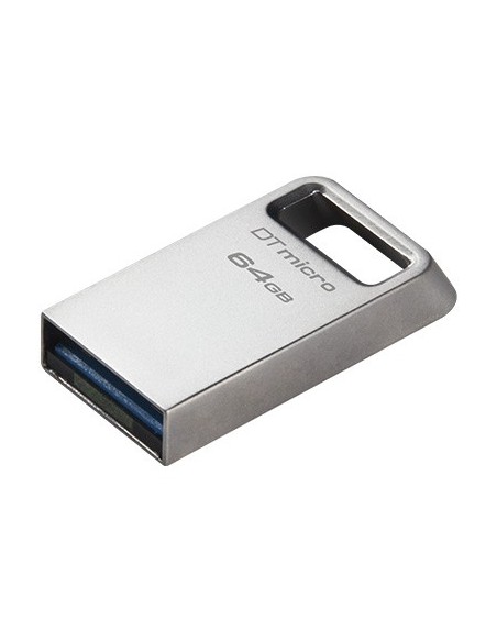 Kingston DataTraveler Micro Memoria USB 64GB USB 3.2 Enganche para Llavero - Cuerpo Metalico