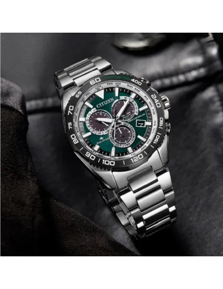 reloj deportivo hombre radio-control Citizen Promaster Land CB5034-91W JDM 44.6mm Cristal de zafiro