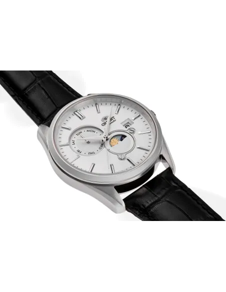 Orient Classic Sun & Moon RA-AK0310S 41.5mm 50m WR correa de cuero cristal de zafiro