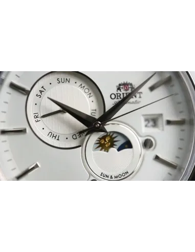 Orient Classic Sun & Moon RA-AK0310S 41.5mm 50m WR correa de cuero cristal de zafiro
