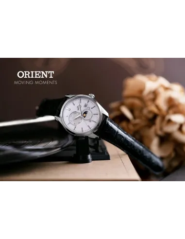Orient Classic Sun & Moon RA-AK0310S 41.5mm 50m WR correa de cuero cristal de zafiro