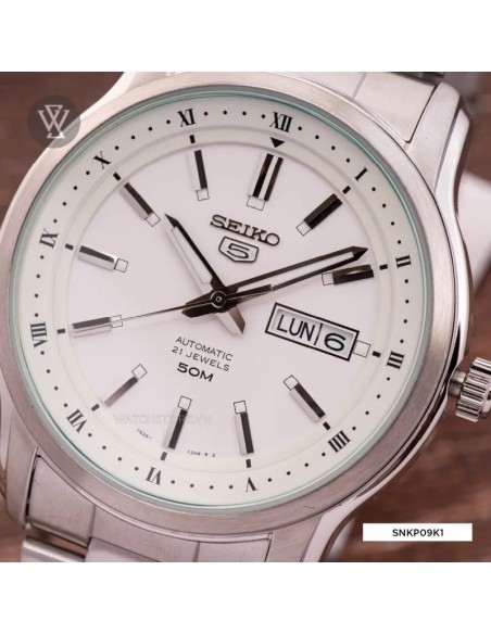 reloj automático hombre Seiko 5 SNKP09K1 42mm 50m WR correa de acero 7S26