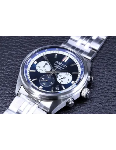 reloj deportivo hombre Seiko Chronograph SSB427P1 41.5mm 100m WR cristal Hardlex correa de acero