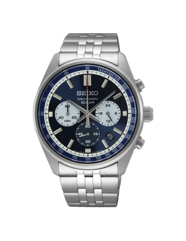 reloj deportivo hombre Seiko Chronograph SSB427P1 41.5mm 100m WR cristal Hardlex correa de acero
