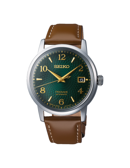 Reloj automático hombre Seiko Presage SRPE45J1 Cocktail Green Mojito 38.5mm dial verde correa de cuero