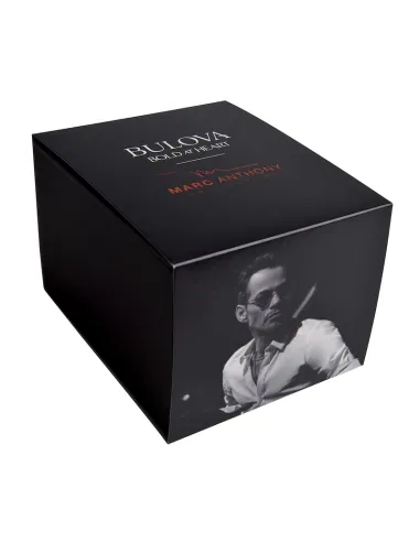 reloj automático hombre Bulova Maquina Marc Anthony 98A310 46mm 100m WR cristal de zafiro correa de silicona