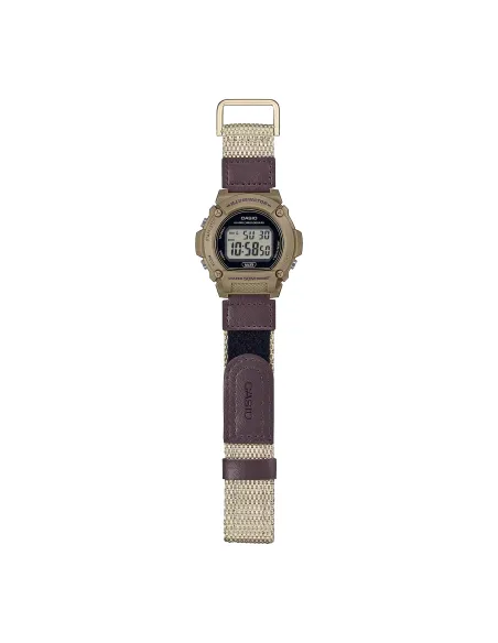 reloj deportivo hombre Casio W219HB-5AV 47.1MM 7 años batería 50m WR correa de tela alarma cronógrafo