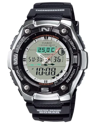 reloj deportivo de pesca Casio Phishing Gear AQW-101J-1AJH JDM 200m WR 46mm Thermosensor JDM (mercado interior japonés)