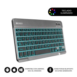 Teclado retroiluminado BT - 6mm de grosor - Conectividad Bluetooth 3.0 Batería Li-ion recargable
