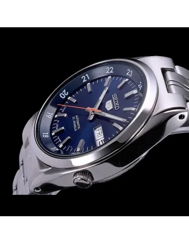reloj automático unisex Seiko 5 SNK563J1 dial azul 36mm Hecho en Japón correa de acero calibre 7S26