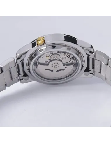 reloj automático hombre Seiko 5 SNKK11J1 38mm Hecho en Japón dial azul  correa de acero calibre 7S26