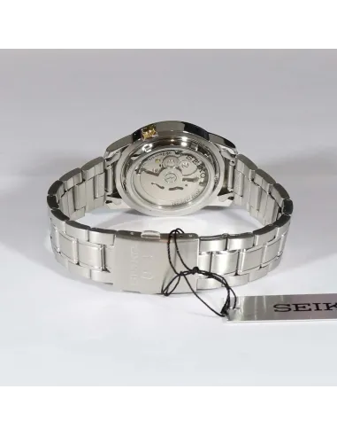 reloj automático hombre Seiko 5 SNKK11J1 38mm Hecho en Japón dial azul  correa de acero calibre 7S26