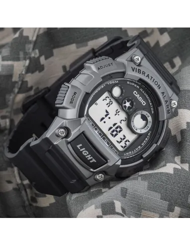 Reloj deportivo hombre Casio W-735H-1A3V Alarma Vibración Superiluminador 10 años batería 100m Water Resist