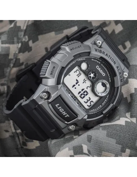 Reloj deportivo hombre Casio W-735H-1A3V Alarma Vibración Superiluminador 10 años batería 100m Water Resist